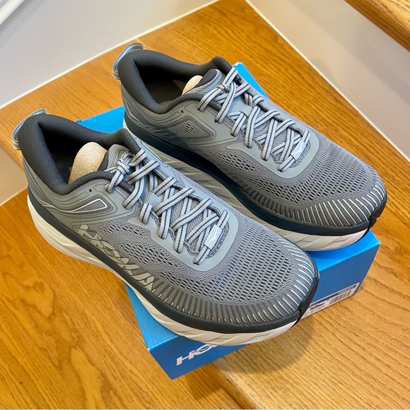 NWT Hoka Bondi 7 Wild Dove Grey / Dark Shadow Hoka One One - Picture 4 of 14